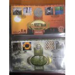 COIN COVERS: THREE BENHAM ALBUMS WITH 1995-2001 COIN COVERS MAJORITY SIGNED INCLUDING MILLENNIUM