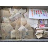 FILE BOX WITH ALL WORLD IN PACKETS AND ENVELOPES, SORTED BY COUNTRIES, ITALY, CHINA, MINT NEPAL,