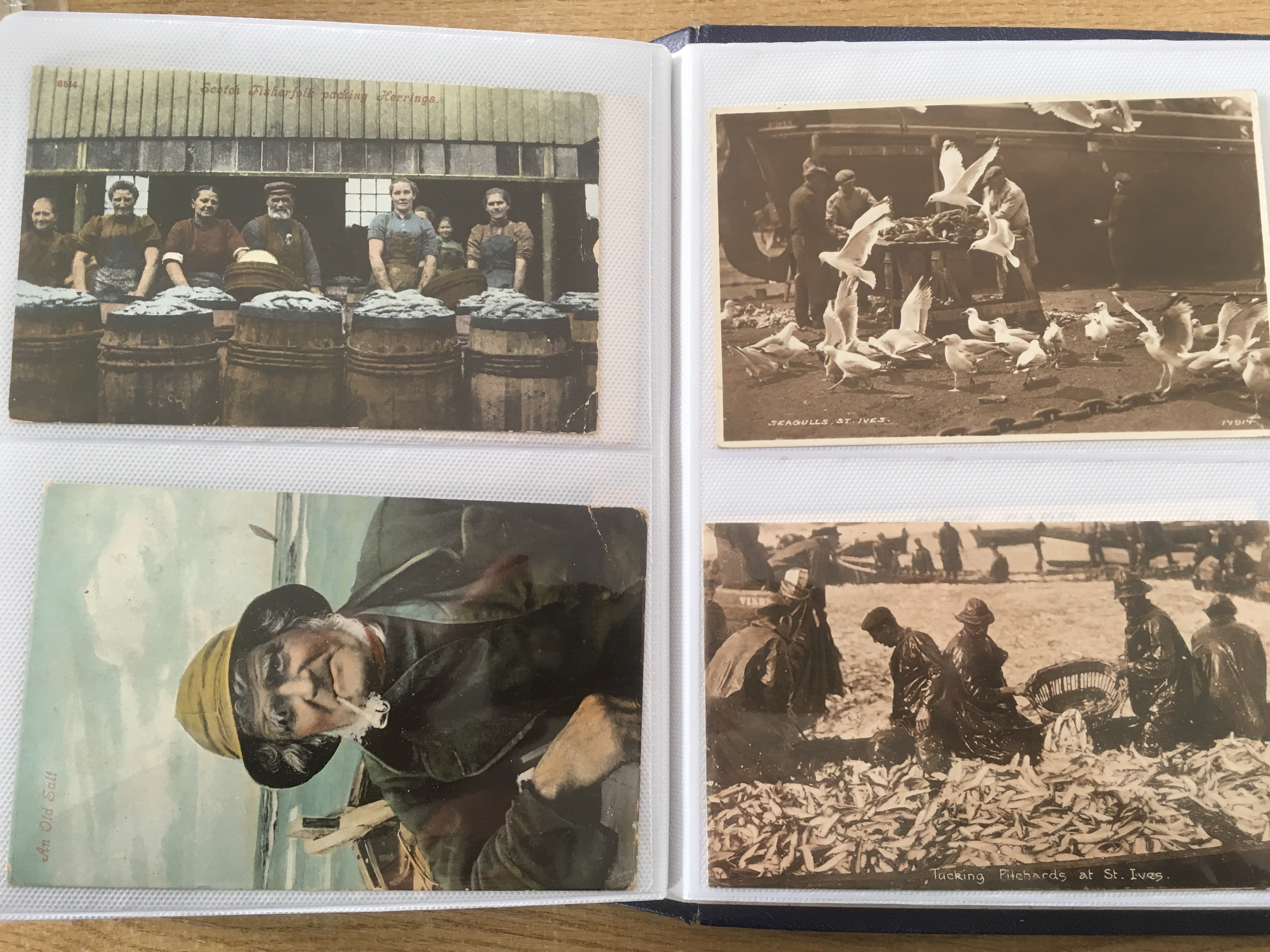 TWO ALBUMS WITH A COLLECTION OF FISHING INDUSTRY POSTCARDS, SOME LOCAL, ALSO SCOTLAND, CORNWALL, - Image 8 of 12