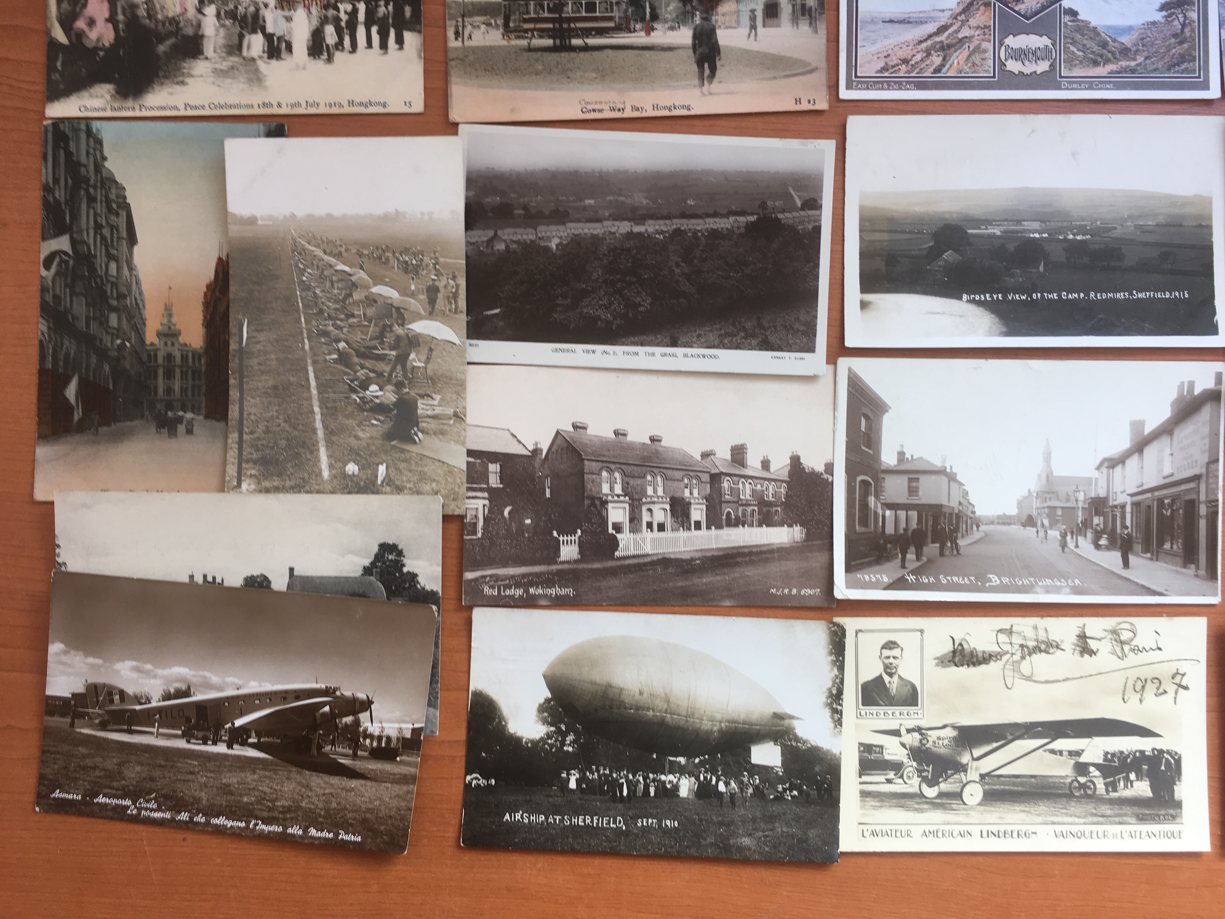 PACKET OF MIXED POSTCARDS, STOCKBRIDGE RP, AIRSHIP AT SHERFIELD RP, BRIGHTLINGSEA RP, - Image 3 of 5
