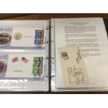 GB: BOX WITH REGIONAL COLLECTION IN FOUR BINDERS, MINT, USED, FIRST DAY COVERS, PACKS,