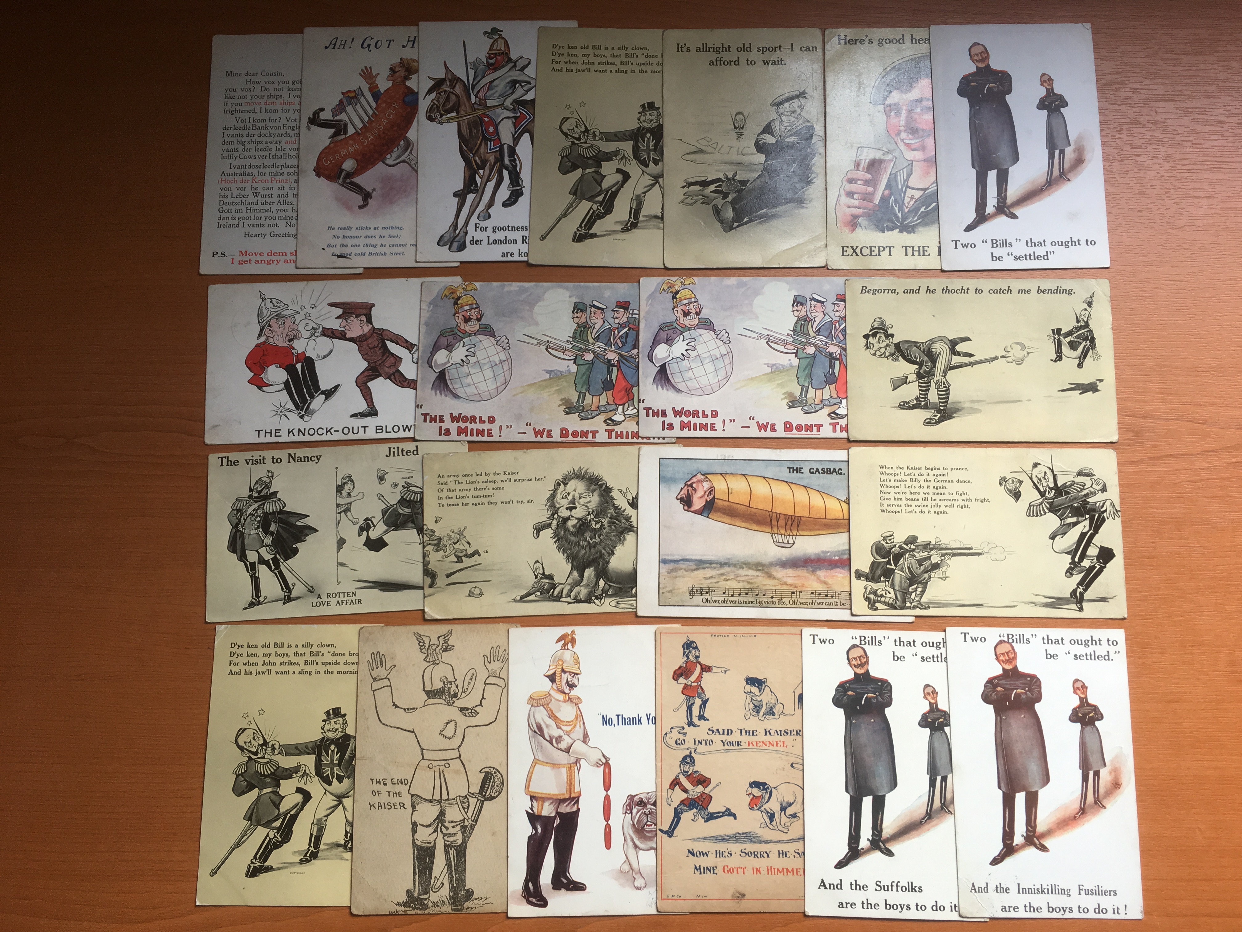 WW1 ANTI-KAISER COMIC POSTCARDS, SEVERAL BAMFORTHS,