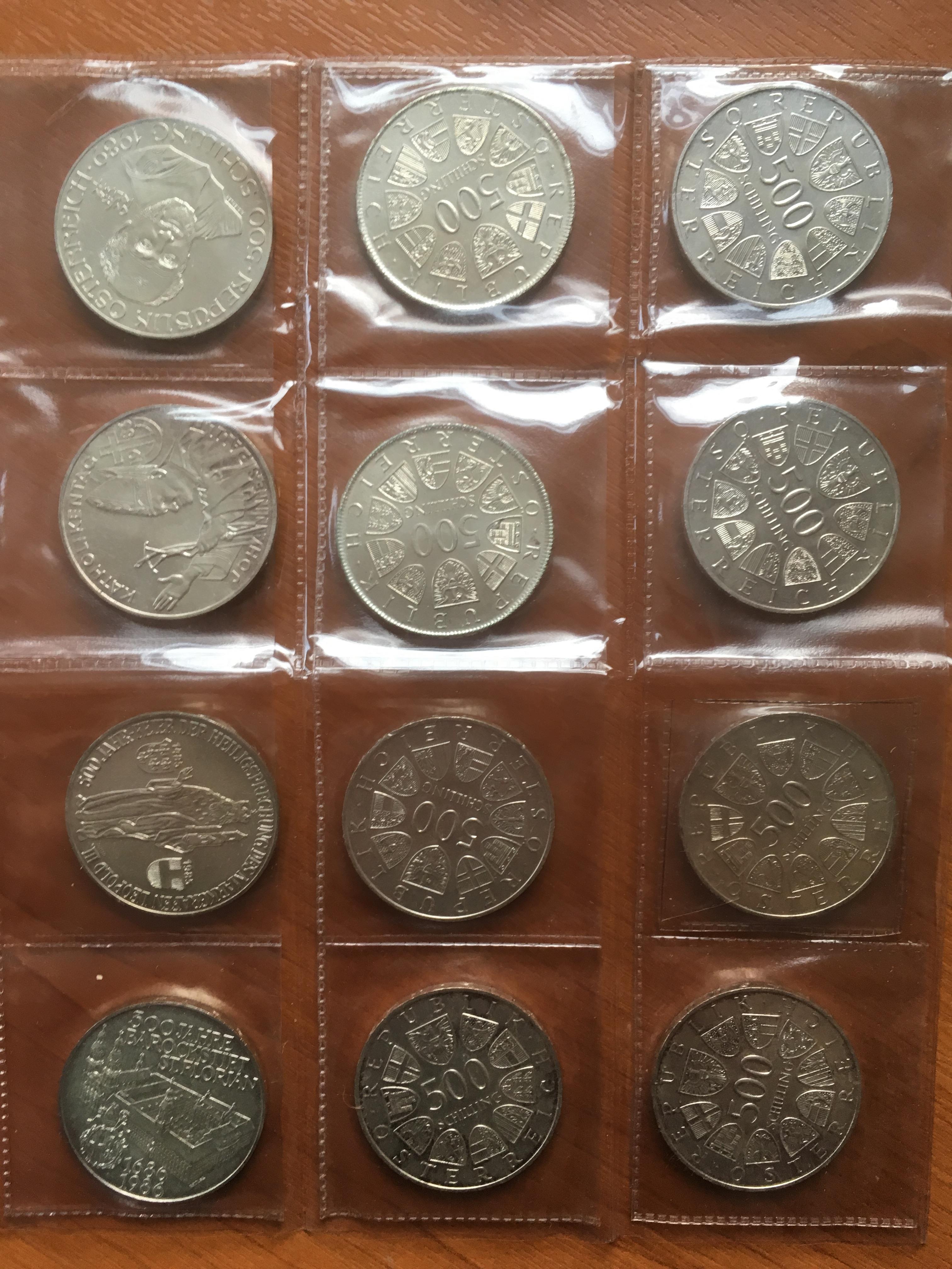 AUSTRIA: c1982-89 COLLECTION OF 500 SCHILLING SILVER COMMEMORATIVE COINS,