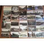 PACKET OF MIXED POSTCARDS, STOCKBRIDGE RP, AIRSHIP AT SHERFIELD RP, BRIGHTLINGSEA RP,