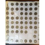 GB COINS: ALBUM WITH A COLLECTION SIXPENCES, HALFCROWNS, 1889 DOUBLE FLORIN, CROWNS FROM 1890,