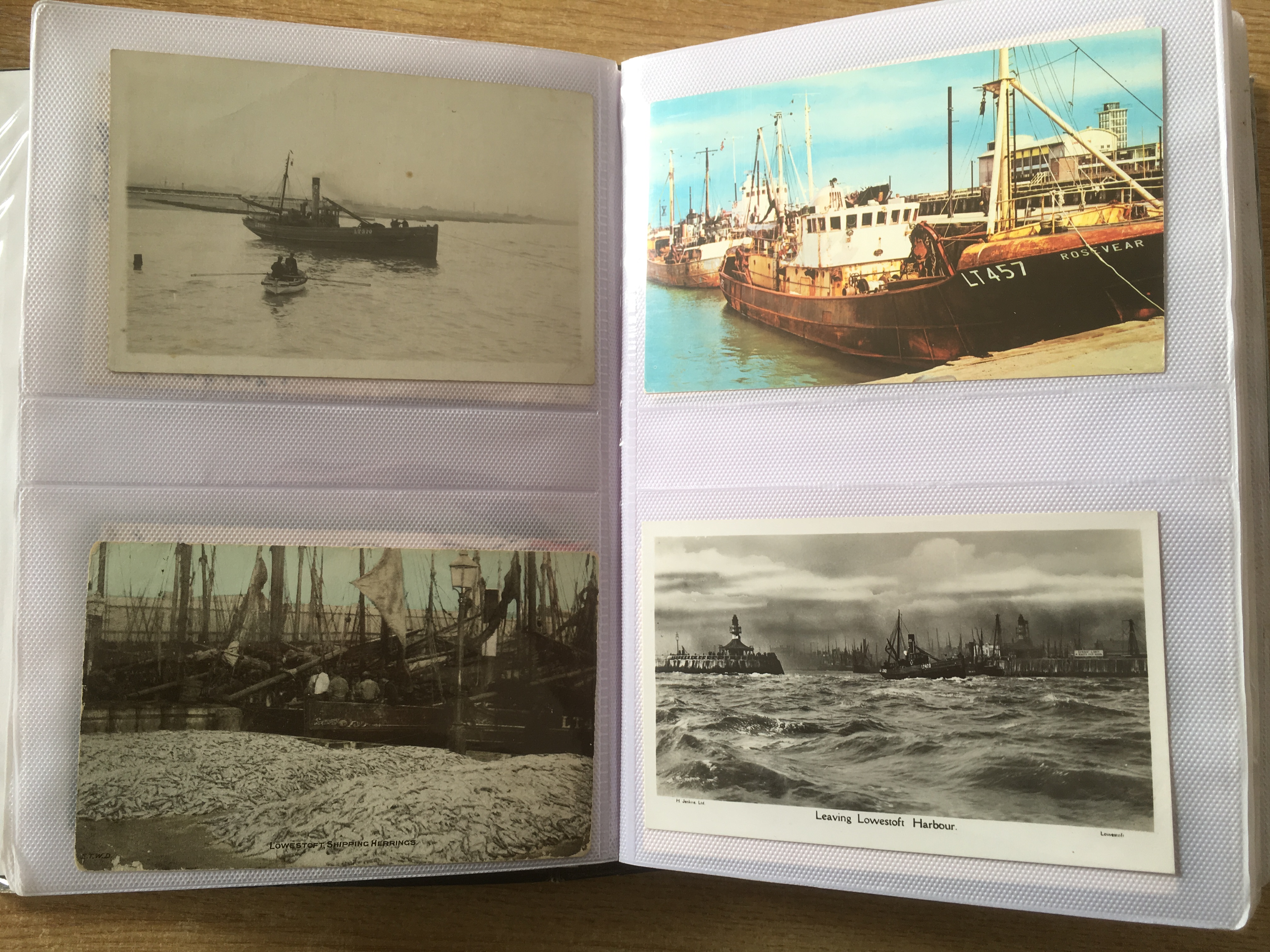 SUFFOLK: ALBUM WITH A COLLECTION OF LOWESTOFT FISHING INDUSTRY POSTCARDS, HARBOUR, TRAWLERS, - Image 5 of 7