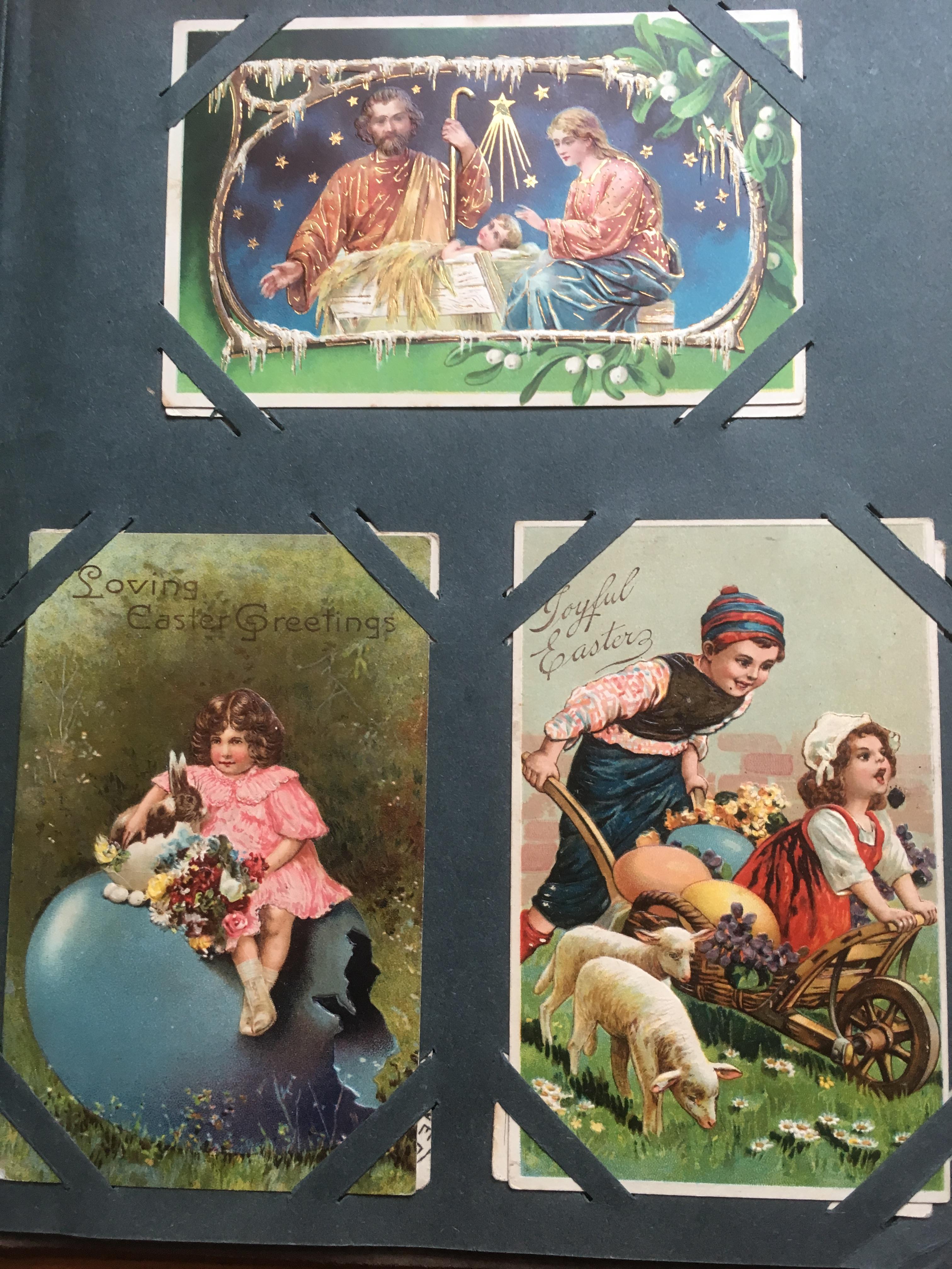 CORNER SLOT ALBUM MIXED SUBJECT POSTCARDS, LOUIS WAIN, ANTI HITLER, RURAL, HARRY PAYNE, - Image 5 of 6