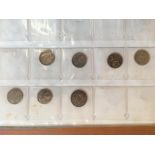 GB COINS: ALBUM WITH A COLLECTION SILVER THREEPENCES, SHILLINGS FROM 1852, FARTHINGS,