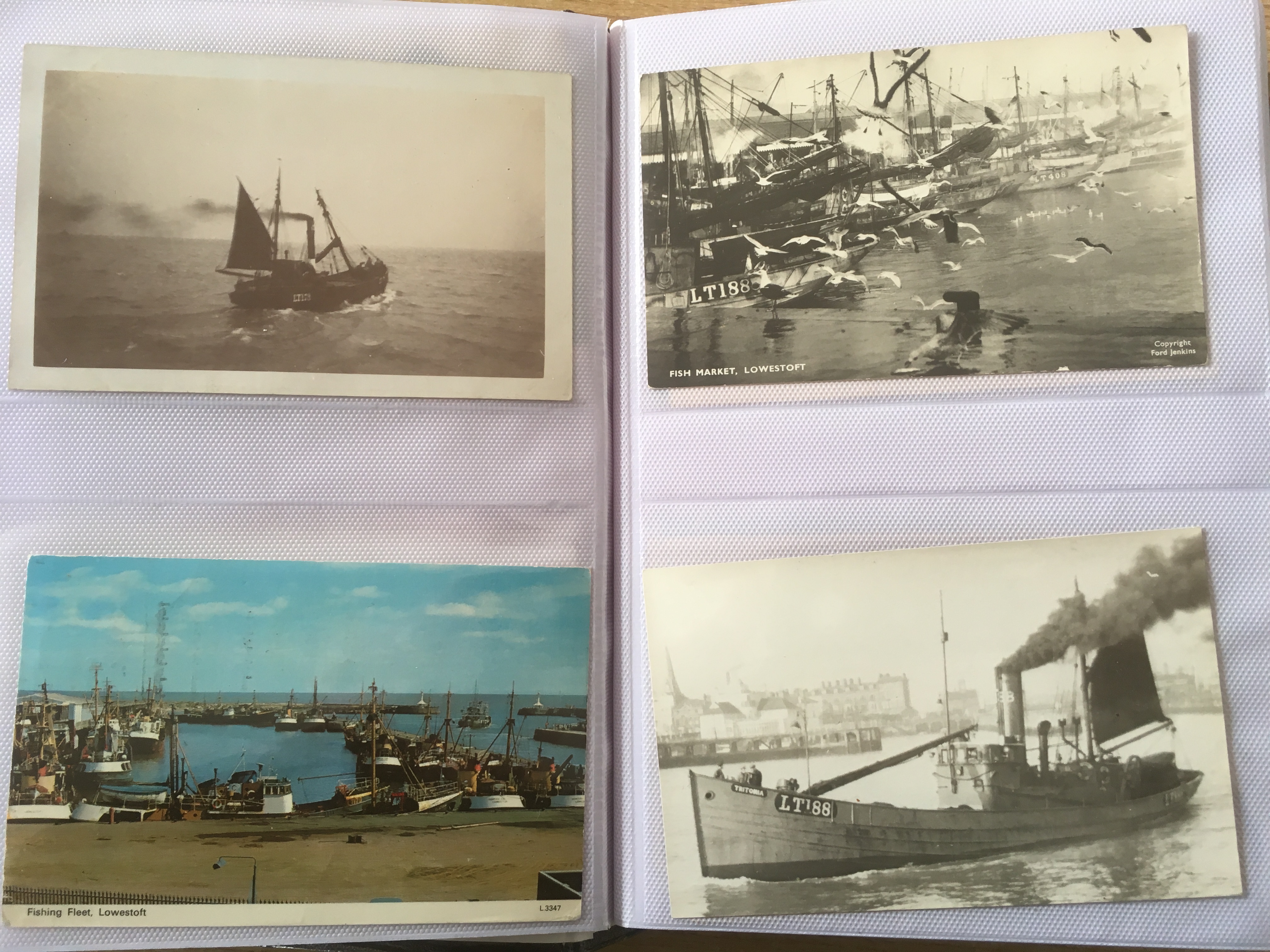 SUFFOLK: ALBUM WITH A COLLECTION OF LOWESTOFT FISHING INDUSTRY POSTCARDS, HARBOUR, TRAWLERS, - Image 3 of 7