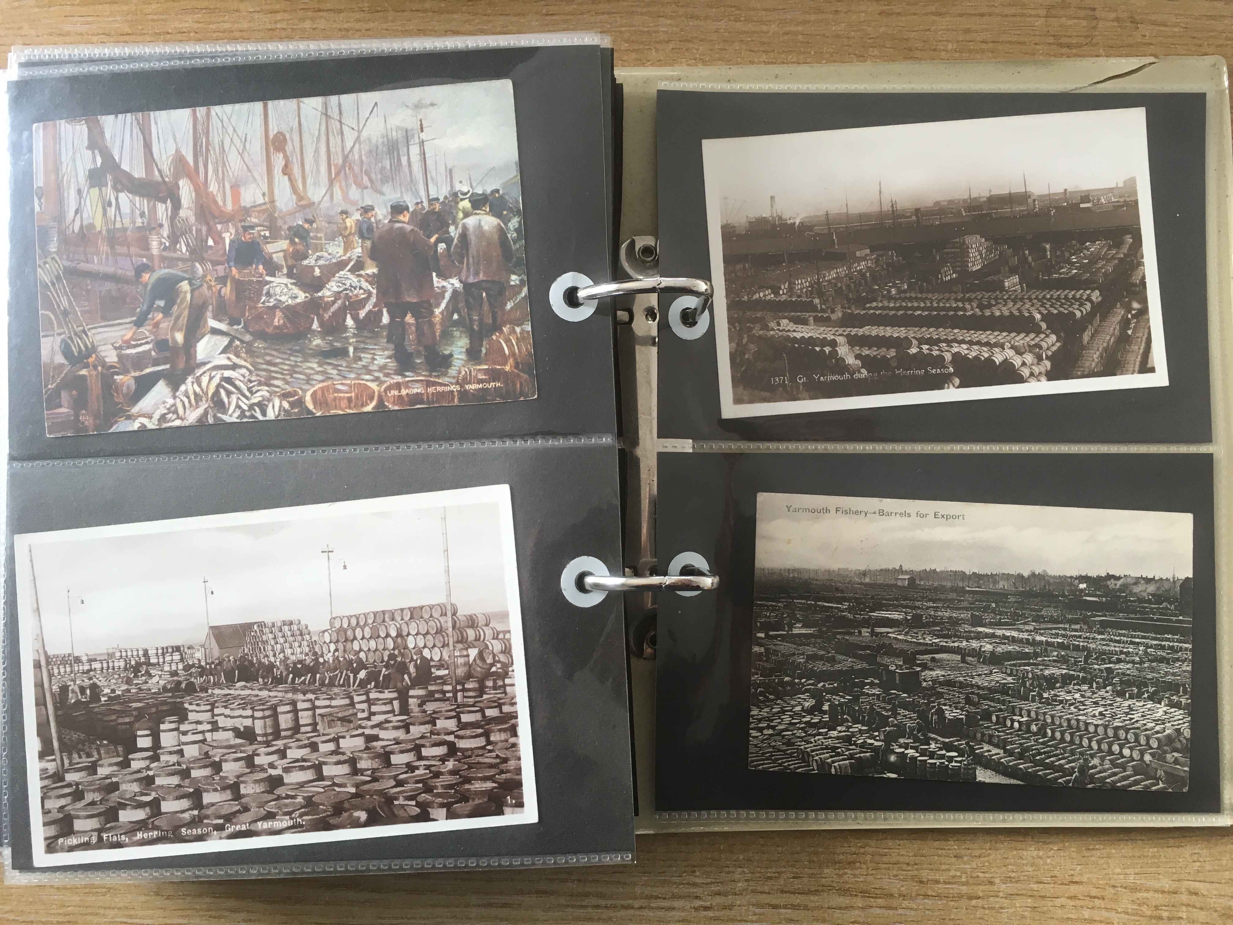 NORFOLK: TWO ALBUMS WITH A COLLECTION OF YARMOUTH AND GORLESTON FISHING INDUSTRY POSTCARDS, HARBOUR, - Image 12 of 12