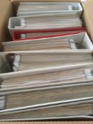 LARGE BOX ALL WORLD COLLECTION IN EIGHT BINDERS, MUCH COMMONWEALTH, USA WITH MODERN FACE VALUE,