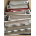 LARGE BOX ALL WORLD COLLECTION IN EIGHT BINDERS, MUCH COMMONWEALTH, USA WITH MODERN FACE VALUE,