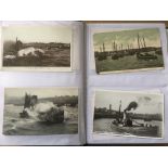 NORFOLK: TWO ALBUMS WITH A COLLECTION OF YARMOUTH AND GORLESTON FISHING INDUSTRY POSTCARDS, HARBOUR,