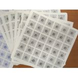 GB: 1971 POSTAL STRIKE: NORWICH: A QUANTITY OF 2/- BLUE OR 2/- BLACK SHEETS, WITH OR WITHOUT GUM,