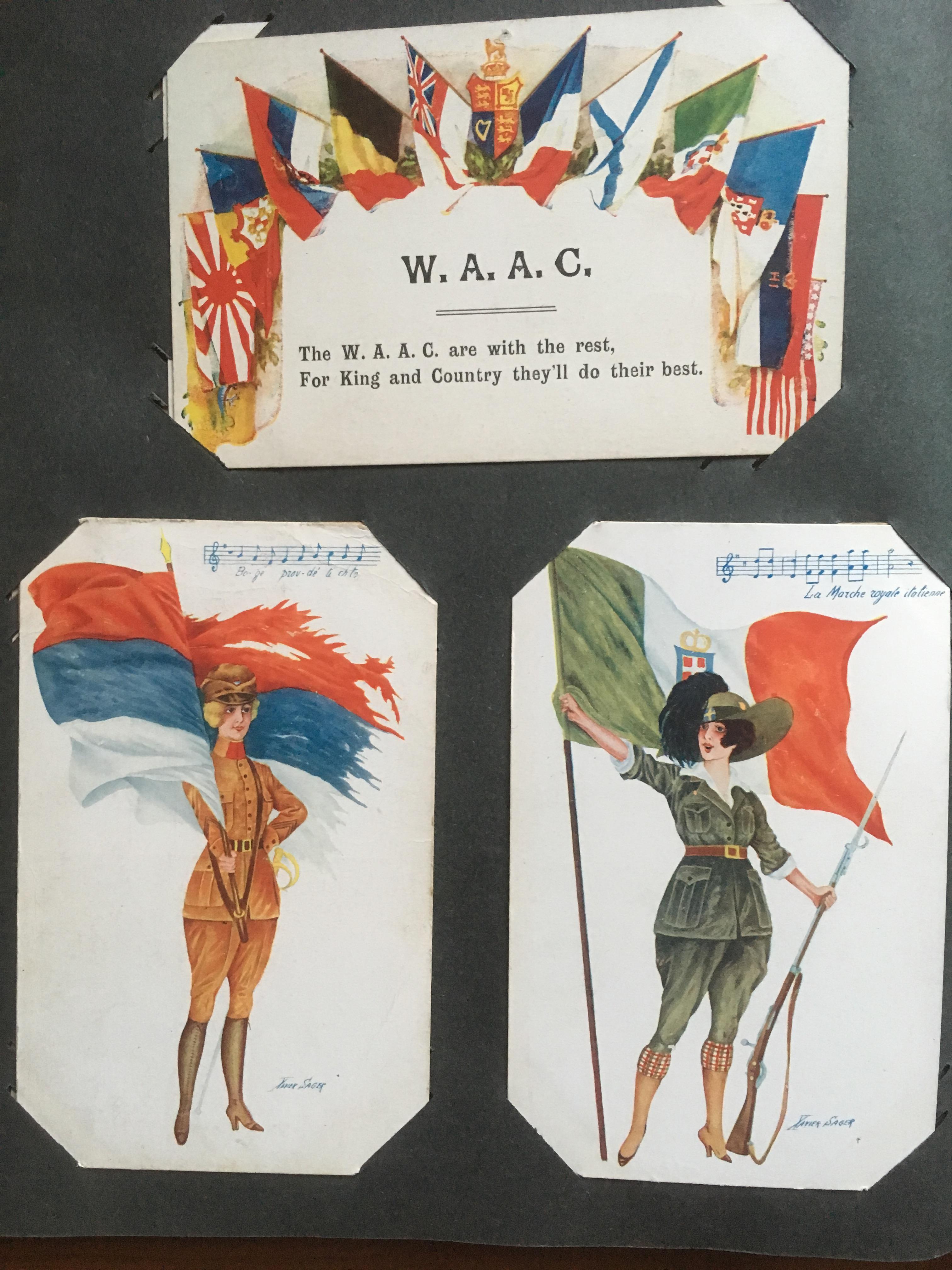 CORNER SLOT ALBUM OF MILITARY POSTCARDS, ARTISTS WITH HARRY PAYNE, MUCH WW1 WITH COMIC, SENTIMENT, - Image 7 of 19
