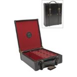 REY PAVON A NEW AND UNUSED LEATHER CASED WISKERA SET WITH TEN SHOT GLASSES, with provision for a