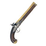 A 28-BORE BRASS-BARRELLED BLUNDERBUSS PISTOL, SIGNATURE OBSCURED, no visible serial number, circa