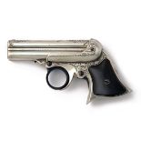 E. REMINGTON & SONS, USA A GOOD .32 RIMFIRE FACTORY ENGRAVED FOUR-SHOT DERRINGER PISTOL, MODEL '