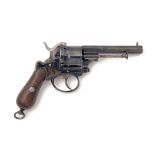 A 9MM PINFIRE DOUBLE-ACTION REVOLVER, UNSIGNED, MODEL 'LEFAUCHEUX TYPE', serial no. 18, circa