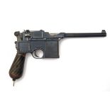 MAUSER, GERMANY A 7.63mm (MAUSER) SEMI-AUTOMATIC PISTOL, MODEL 'CONE-HAMMER C96 BROOMHANDLE', serial