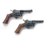 LEFAUCHEUX, BELGIUM A COMPOSED PAIR OF 7mm PINFIRE POCKET-REVOLVERS, serial no's. 108415 & 108856,