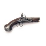 A 46-BORE FLINTLOCK POCKET-PISTOL, UNSIGNED, no visible serial number, French or Belgian circa 1770,