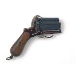 A .380 PINFIRE PEPPERBOX-REVOLVER, UNSIGNED, no visible serial number, Belgian circa 1870, with