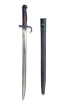 ENFIELD, ENGLAND A VERY RARE PATTERN 1907 BAYONET WITH QUILLION, dated October 1910 with 17in.