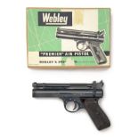 WEBLEY & SCOTT, BIRMINGHAM A GOOD BOXED .22 BARREL-COCKING AIR-PISTOL, MODEL 'PREMIER 'D' SERIES',