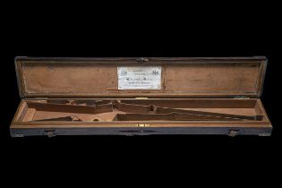 ALEXANDER HENRY, EDINBURGH A SCARCE BRASS MOUNTED OAK AND LEATHER GUNCASE FOR A SMALL-FRAME