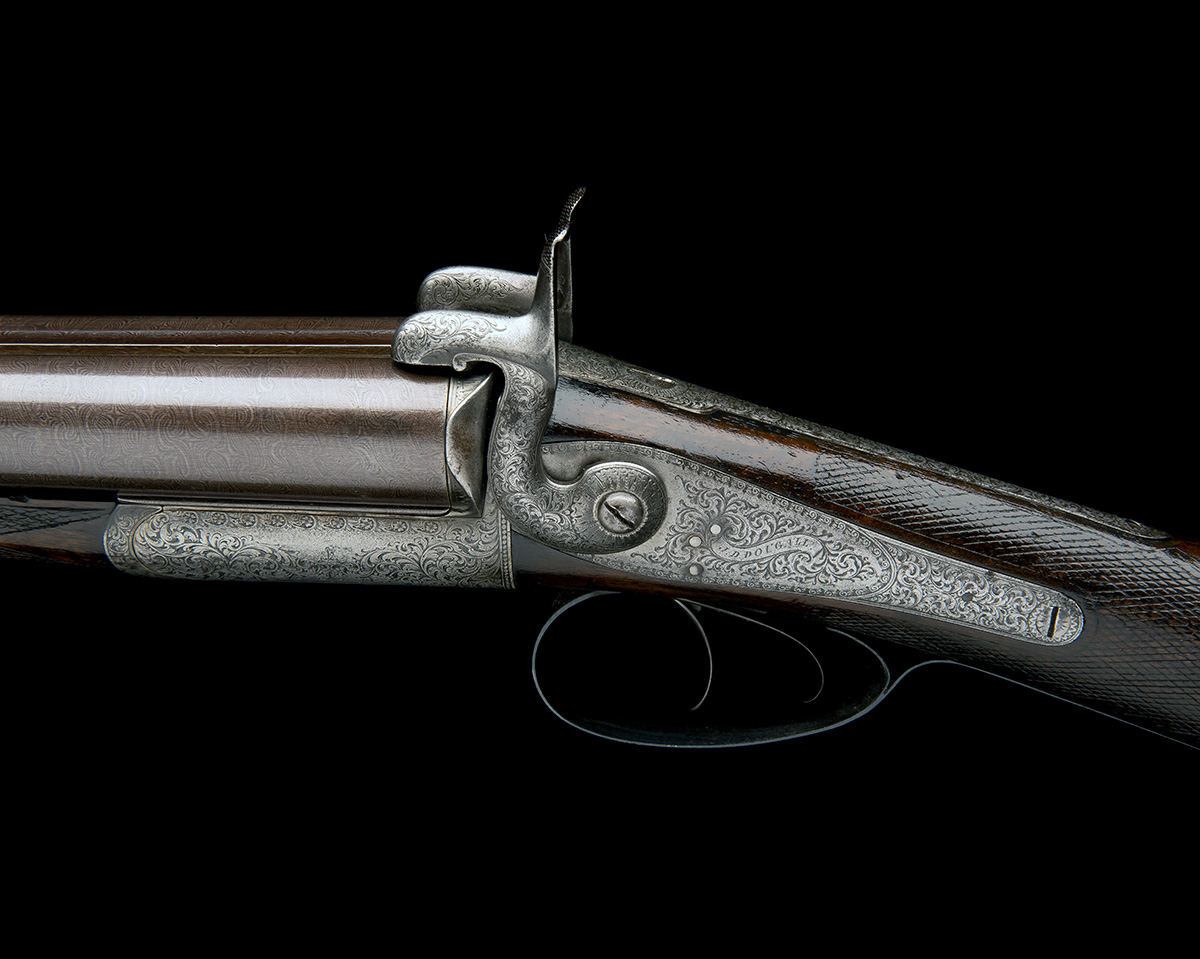 J.D. DOUGALL A 12-BORE 1860 PATENT 'LOCKFAST' SLIDE-AND-TILT SIDELEVER PINFIRE HAMMERGUN, serial no. - Image 7 of 7