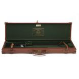 BRADY A LEATHER LIGHTWEIGHT SINGLE GUNCASE, fitted for 30in. barrels, the interior lined with