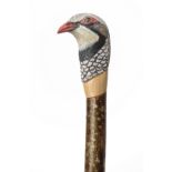 MARK RICHARDS A FINE HAND-CARVED AND PAINTED SPORTSMAN'S STAFF, measuring approx. 54in. in length,