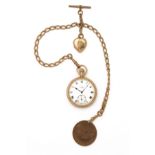 J.W. BENSON, LONDON A GENTLEMAN'S 9K YELLOW GOLD OPEN FACE MECHANICAL POCKET WATCH, serial no. 4385,