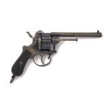 A SCARCE 7mm (PINFIRE) TWELVE-SHOT REVOLVER SIGNED 'LONDON', MODEL 'LEFAUCHEUX PATENT', serial no.