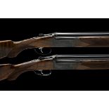 JOHN DICKSON & SON A PAIR OF PEGNALL-ENGRAVED 12-BORE ROUNDED BAR TRIGGERPLATE-ACTION SINGLE-TRIGGER
