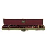JAMES PURDEY & SONS A CANVAS AND LEATHER FULL-LENGTH RIFLE CASE, internal length approx. 46in.,