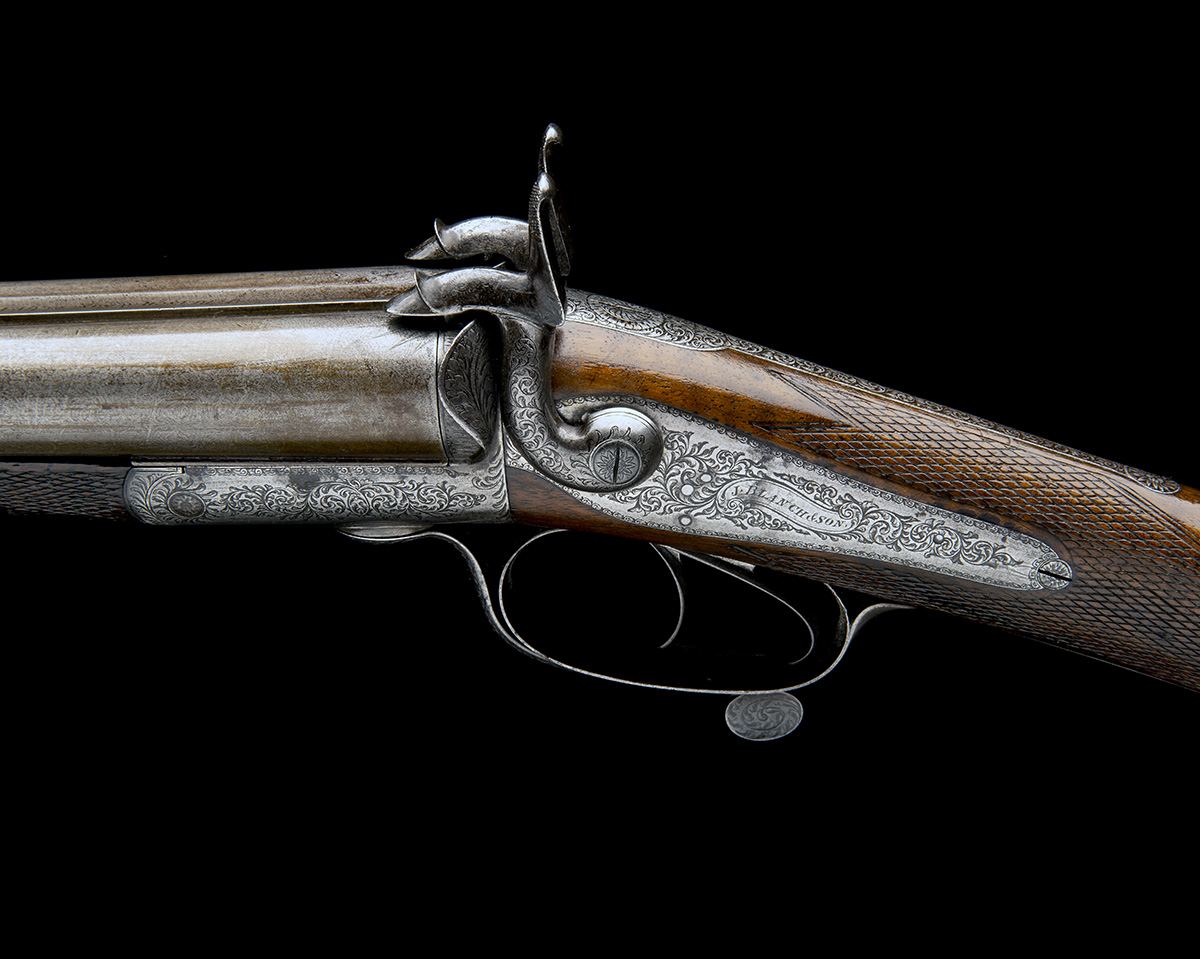 J. BLANCH & SON A 12-BORE ROTARY-UNDERLEVER PINFIRE HAMMERGUN, serial no. 4326, 30in. damascus - Image 5 of 7