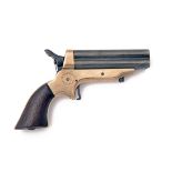 SHARPS, USA A CASED .30 RIMFIRE FOUR-SHOT DERRINGER PISTOL, MODEL 'SHARPS PATENT MODEL 2A', serial