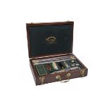 PENDLETON ROYAL A LUXURY 'WINDSOR' 12-BORE GUN CLEANING KIT, with a green baize-lined tray