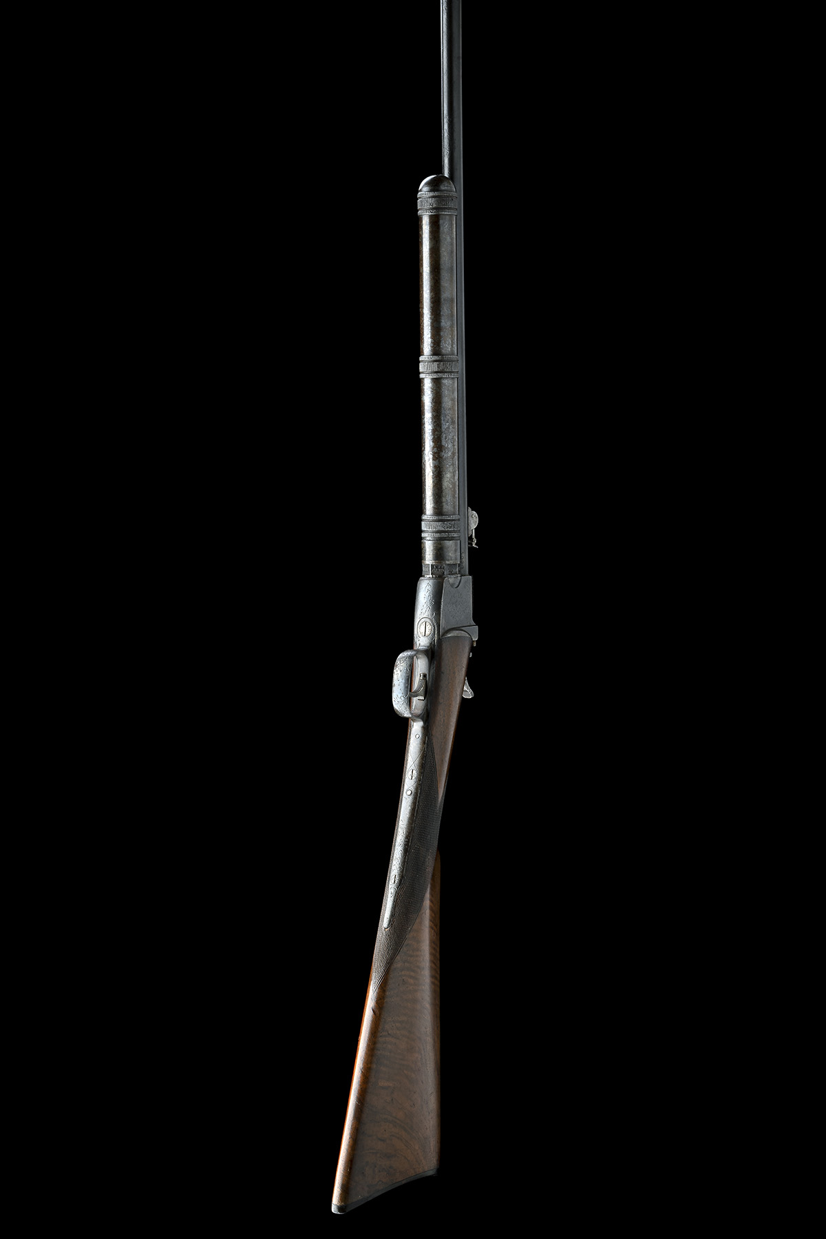 A SCARCE 8mm CO2-POWERED AIR-RIFLE, UNSIGNED, MODEL 'GIFFARD'S PATENT', serial no. 5029, circa 1880, - Image 8 of 8