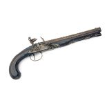 A 28-BORE FLINTLOCK DUELLING PISTOL SIGNED WALLIS, no visible serial number, circa 1790, with