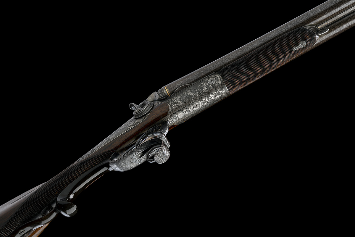 F. GEISSINGER (HEIDELBERG) A FINE AND UNUSUAL 12-BORE UNDERLEVER HAMMERGUN, serial no. 11171, for - Image 3 of 10