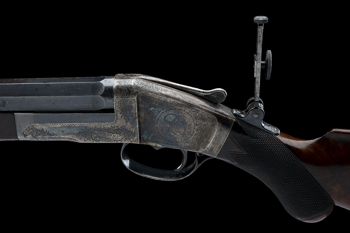 STRONG FIRE ARMS CO. USA AN ULTRA-RARE .32-40 (W&B) SINGLE-SHOT DELUXE RIFLE, MODEL 'DICKERMANS - Image 7 of 12