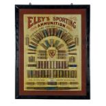 ELEY A GLAZED 'ELEY'S SPORTING AMMUNITION CENTRAL-FIRE GASTIGHT CARTRIDGE CASES' DISPLAY CASE,