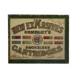 NEW EXPLOSIVE COMPANY, LONDON A RARE WALL-HANGING FULL-COLOUR ADVERTISEMENT CARD FOR SMOKELESS