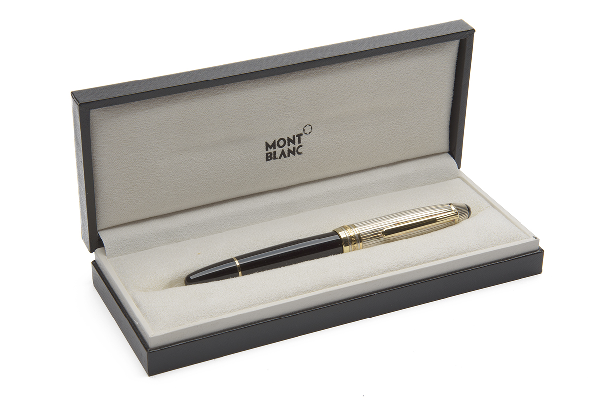 MONT BLANC, GERMANY A BOXED SILVER AND GILT-MOUNTED FOUNTAIN PEN, MODEL 'MEISTERSTUCK', serial no.