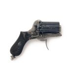 A GOOD 7mm PINFIRE SIX-SHOT DELUXE PEPPERBOX POCKET-REVOLVER, UNSIGNED, no visible serial number,