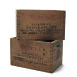 REMINGTON U.M.C., USA A PAIR OF VINTAGE WOODEN ENGLISH-MARKET CARTRIDGE-BOXES, circa 1950, each of