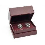 JAMES PURDEY & SONS A PAIR OF UNUSED STERLING SILVER CARTRIDGE CUFFLINKS, with JP&S 925 silver